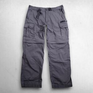 BC Clothing Convertible Cargo Hiking Pants Men L 30 Gray Gorpcore Utility Belted